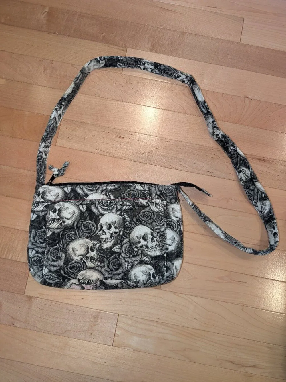 Skulls and Roses Over the Shoulder Handbag.